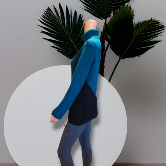 Lily Morgan Women's Turtleneck Color Block Cozy Knit Sweater - Picture 9 of 16